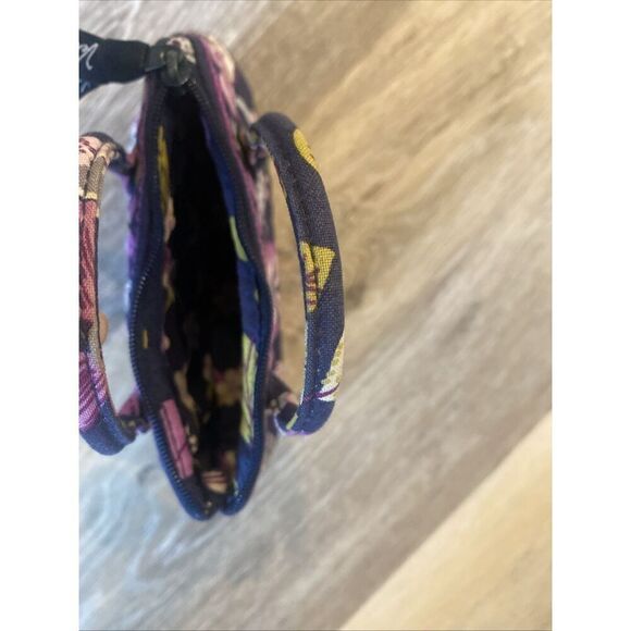 VERA BRADLEY MINI PURSE W/ HANDLES  PURPLE FLORAL NIGHTINGALE - Picture 7 of 7